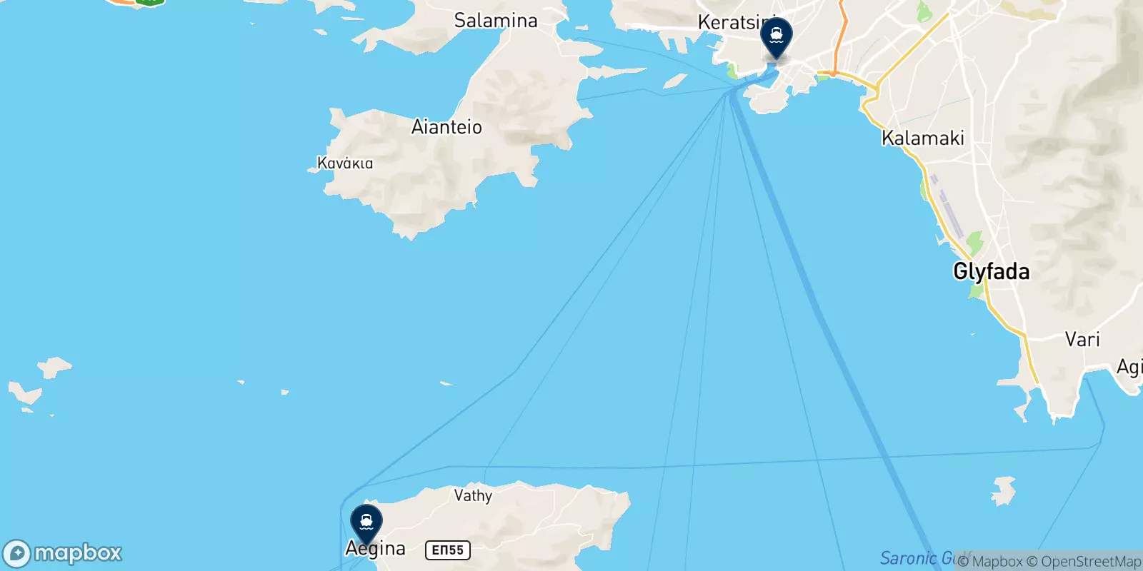 San Lorenzo Ferries destinations map