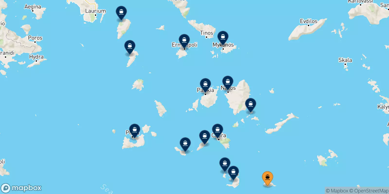 Ferries from Anafi to the Cyclades Islands