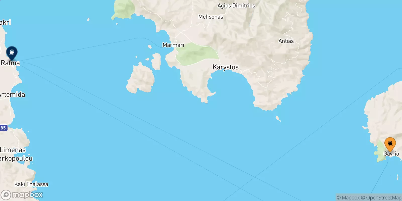 Ferries from Andros to Rafina