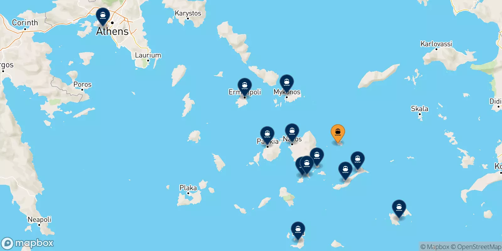 Ferries from Donoussa to Greece