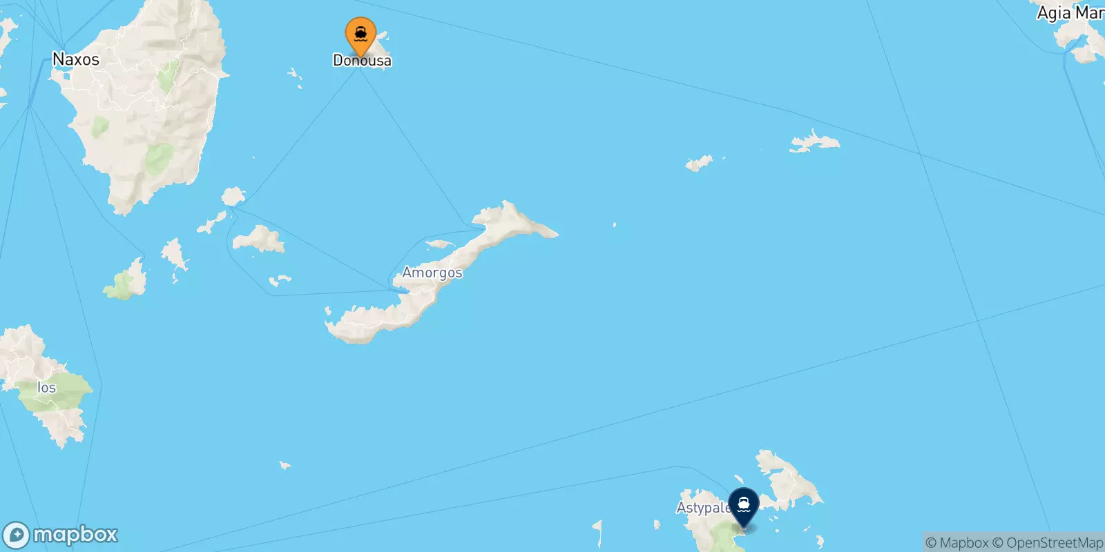 Ferries from Donoussa to the Dodecanese Islands