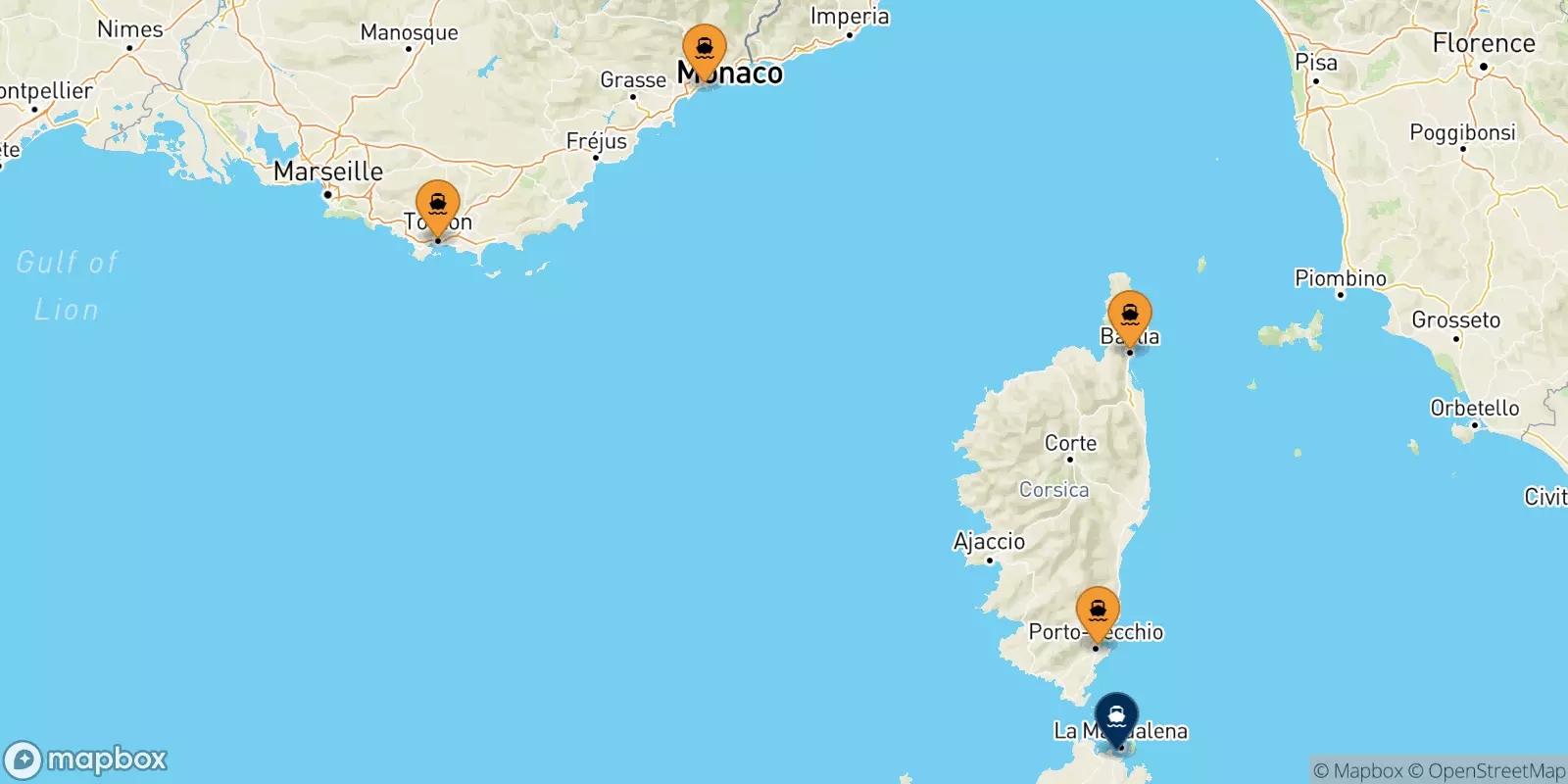 Ferries from France to Golfo Aranci