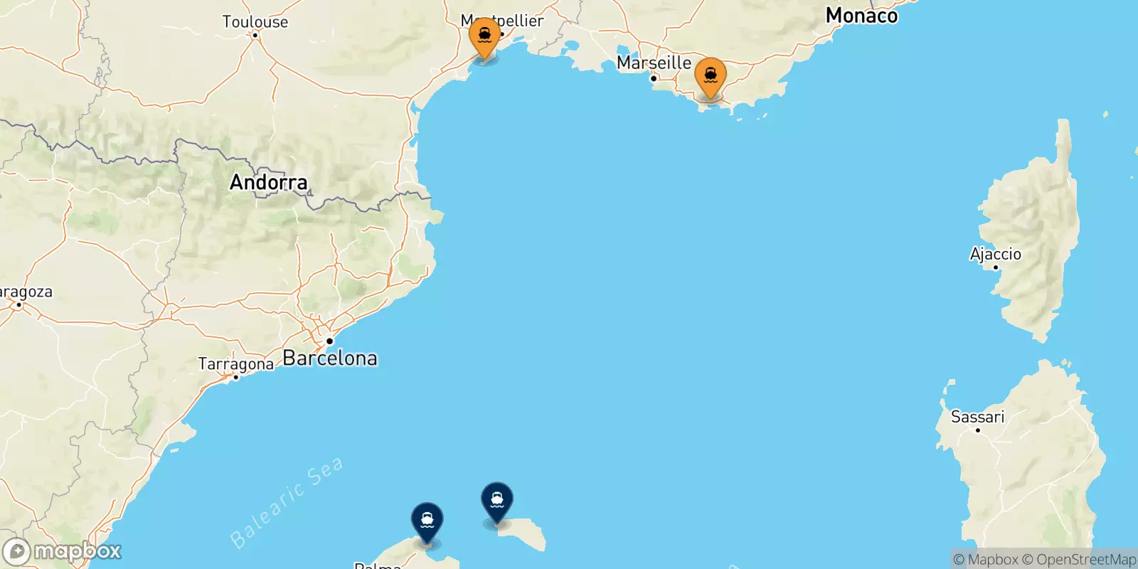 Ferries from France to the Balearic Islands