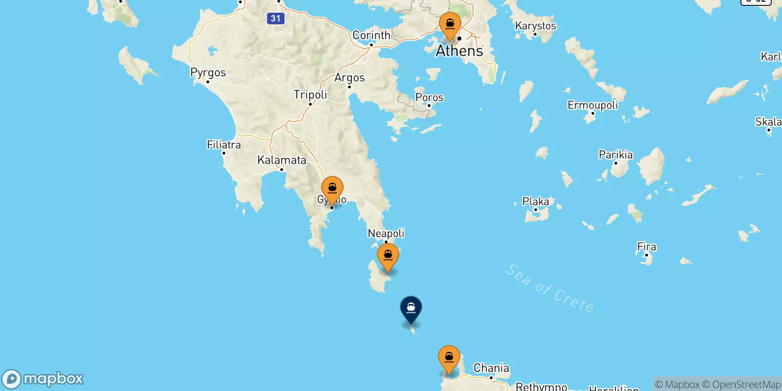 Ferries from Greece to Antikythira