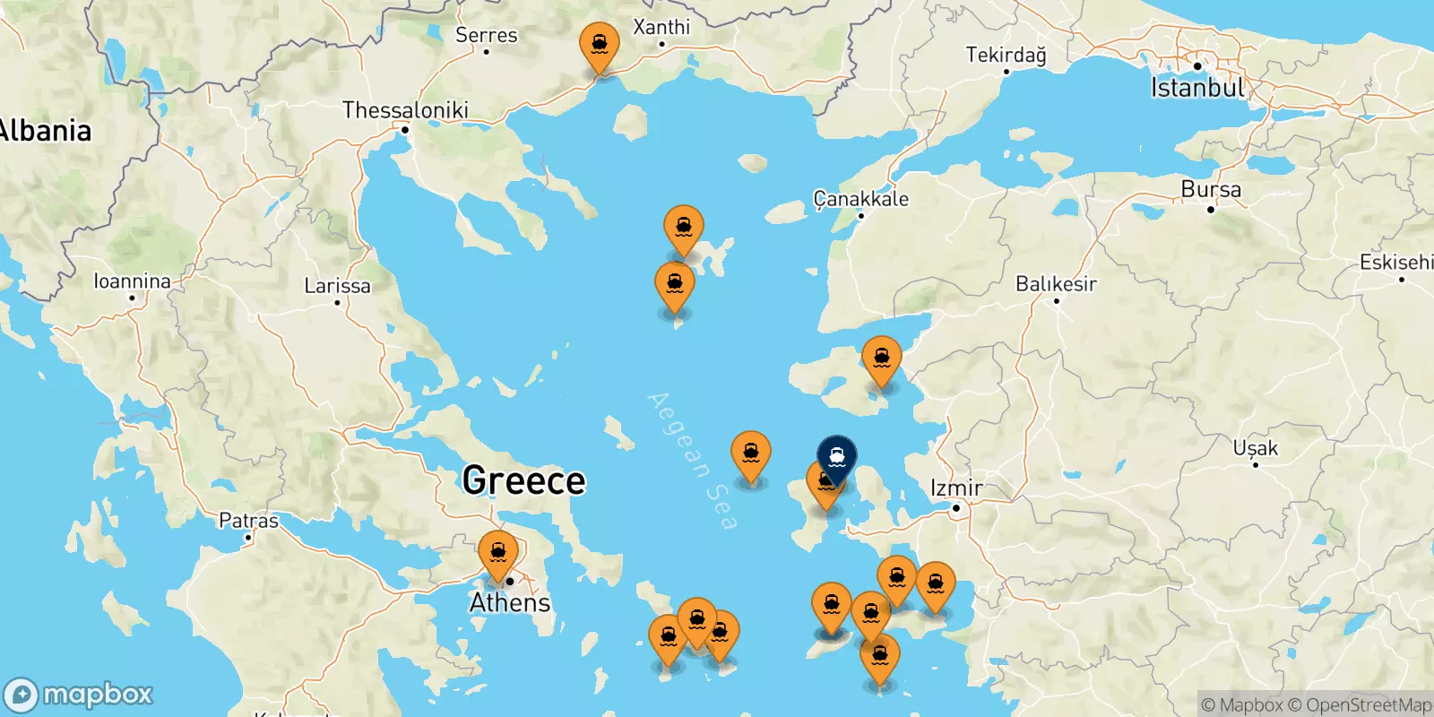 Ferries from Greece to Inousses