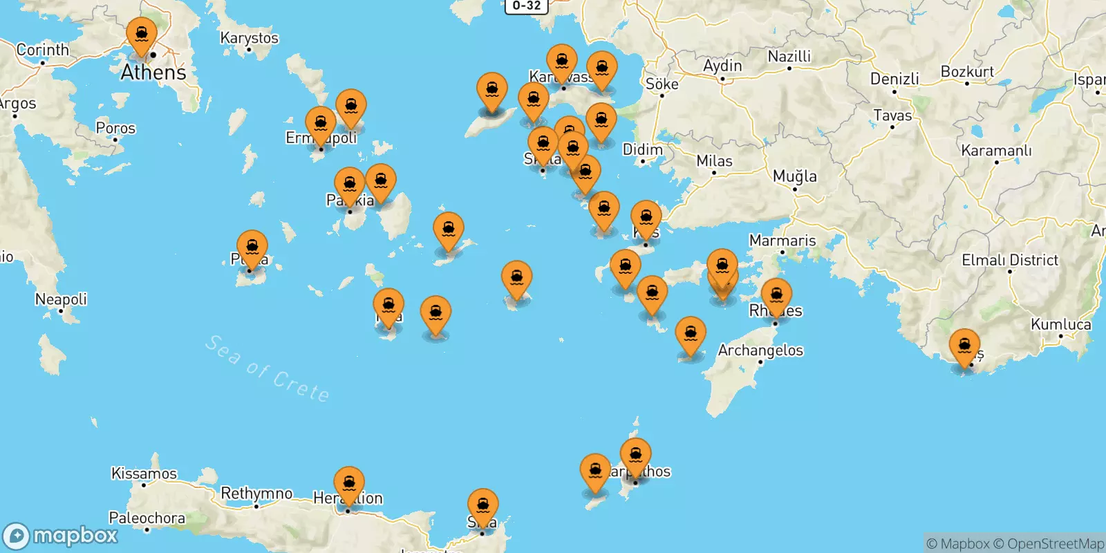 Ferries from Greece to Rhodes