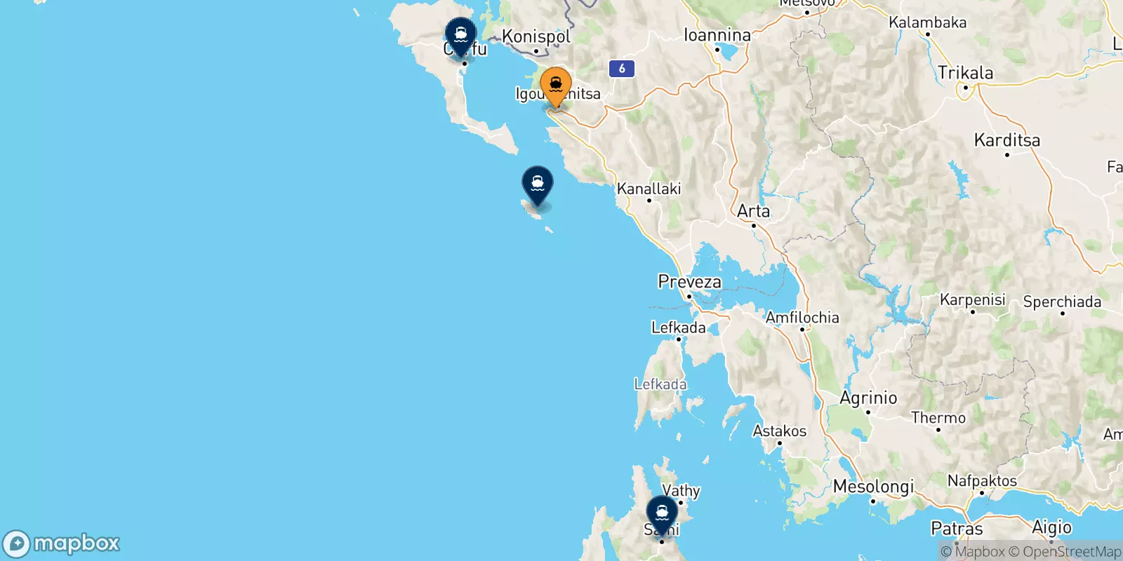 Ferries from Igoumenitsa to the Ionian Islands