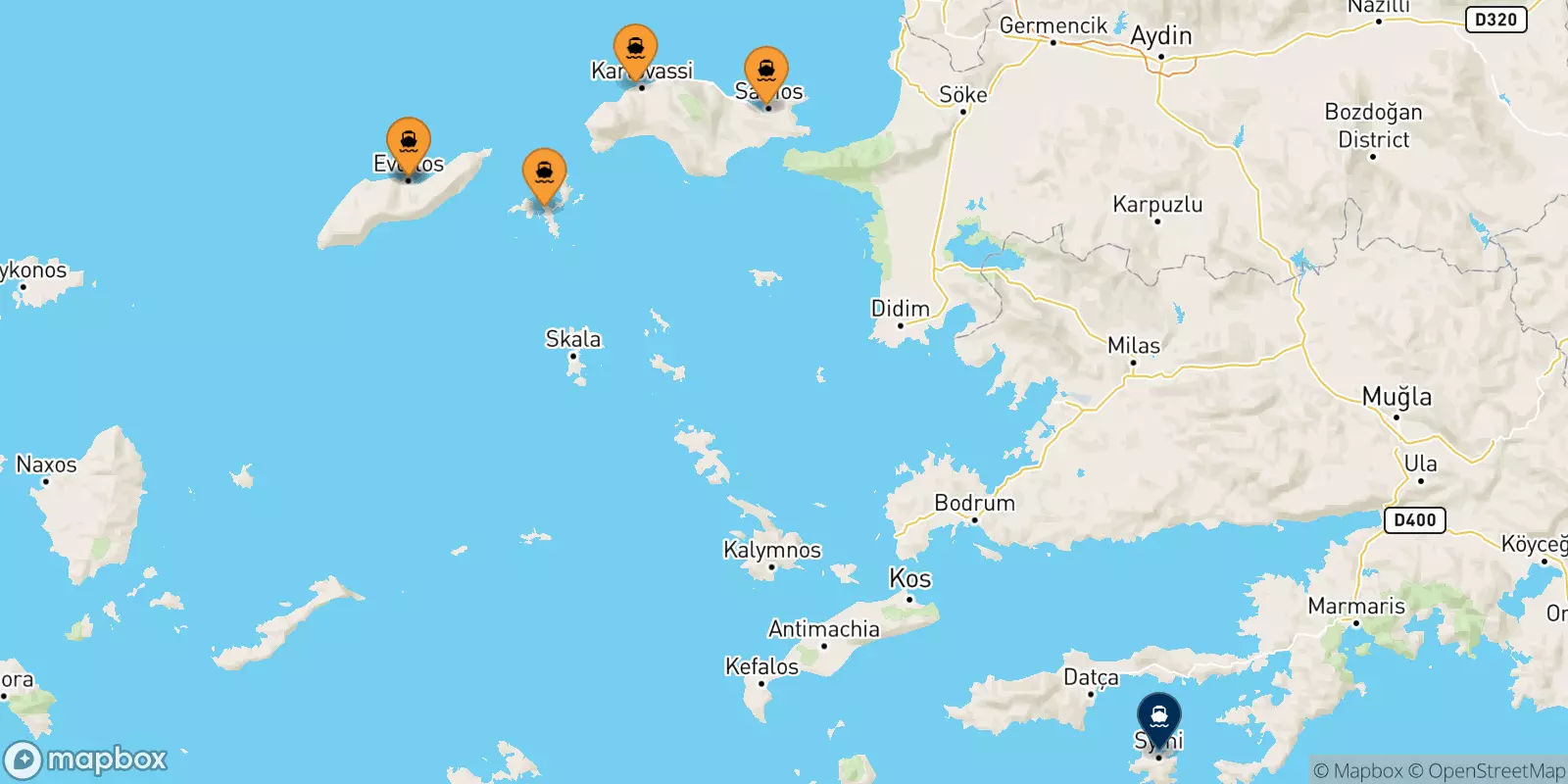 Ferries from the Aegean Islands to Symi