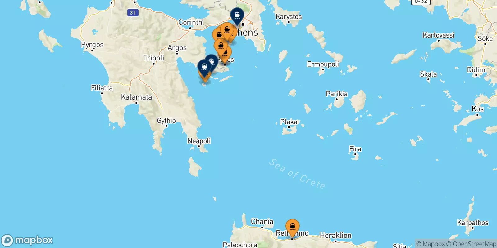 Ferries from the Saronic Islands to Greece