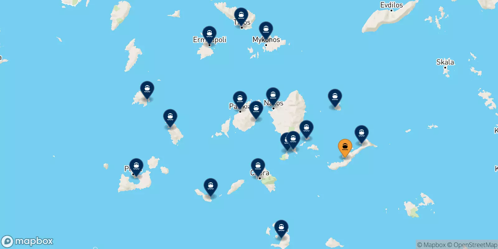 Ferries from Katapola (Amorgos) to the Cyclades Islands