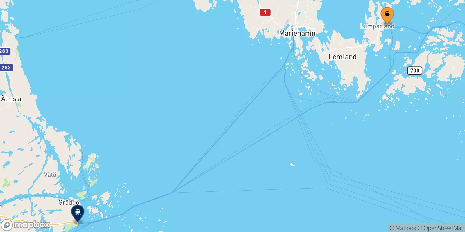 Ferries from Langnäs to Kapellskär