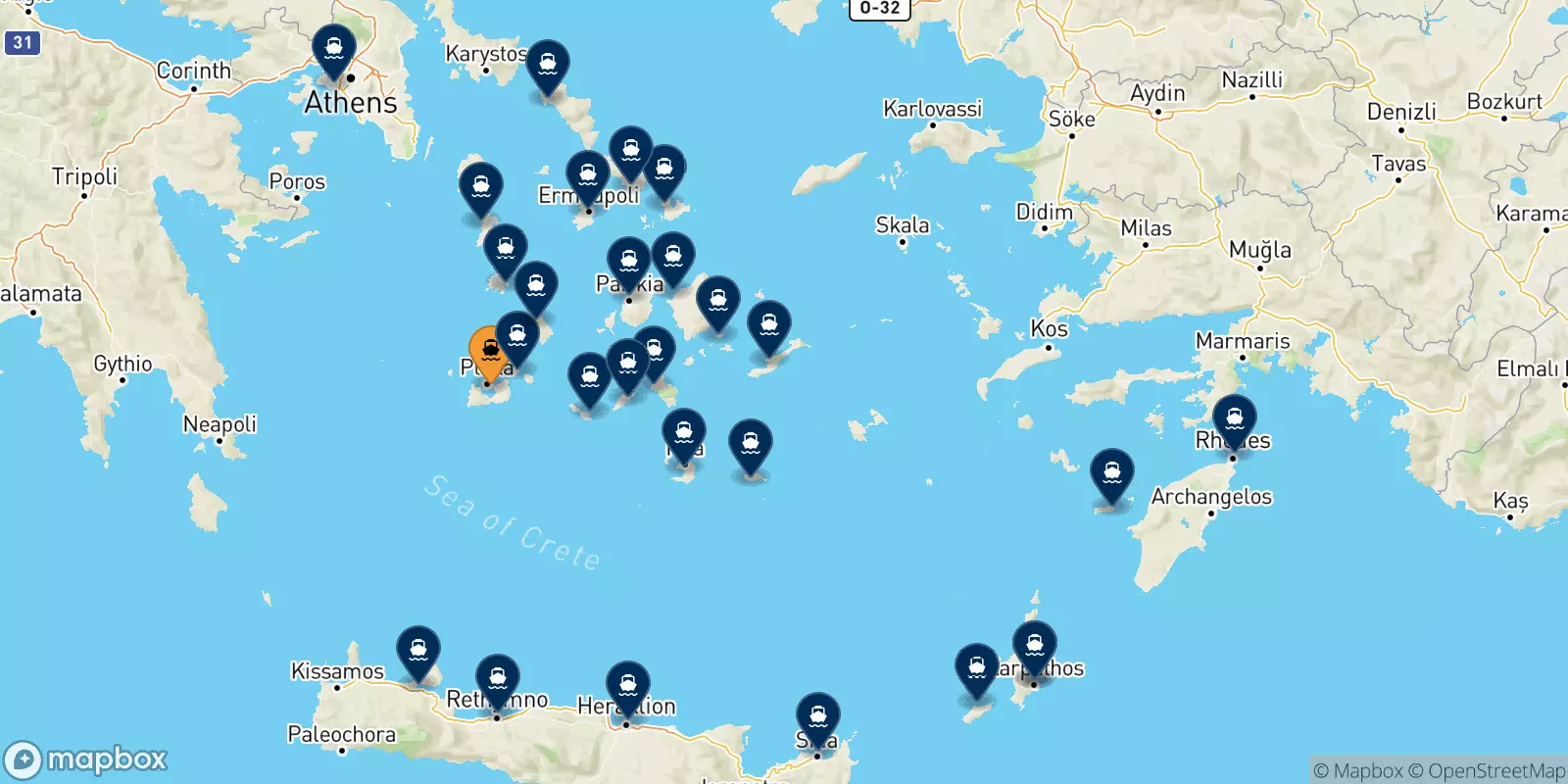 Ferries from Milos to Greece