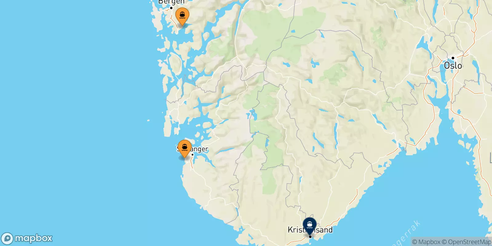 Ferries from Norway to Kristiansand