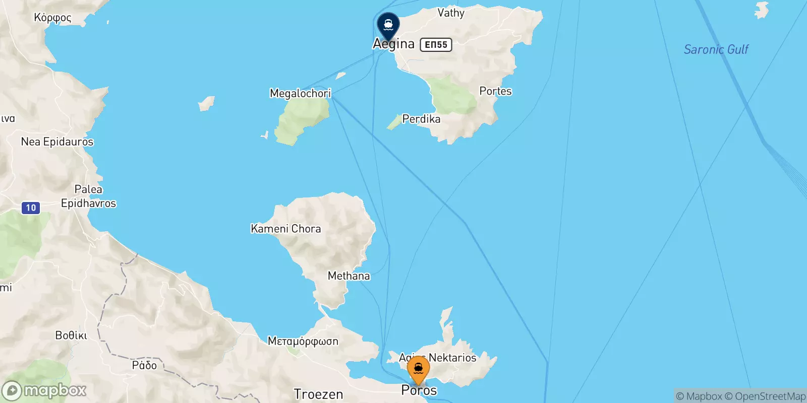 Ferries from Poros to Aegina