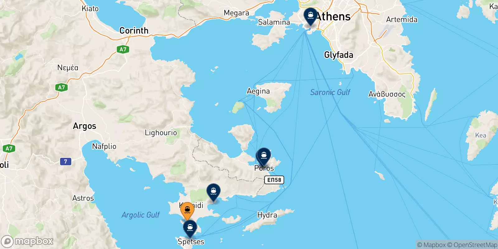 Ferries from Porto Heli to Greece