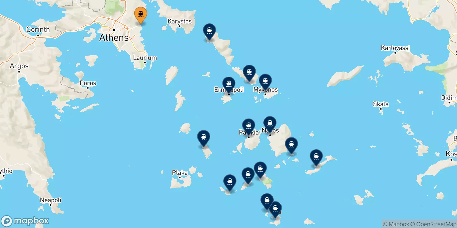 Ferries from Rafina to the Cyclades Islands