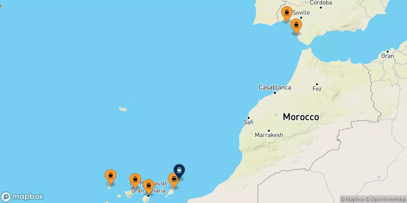 Ferries from Spain to Arrecife (Lanzarote)