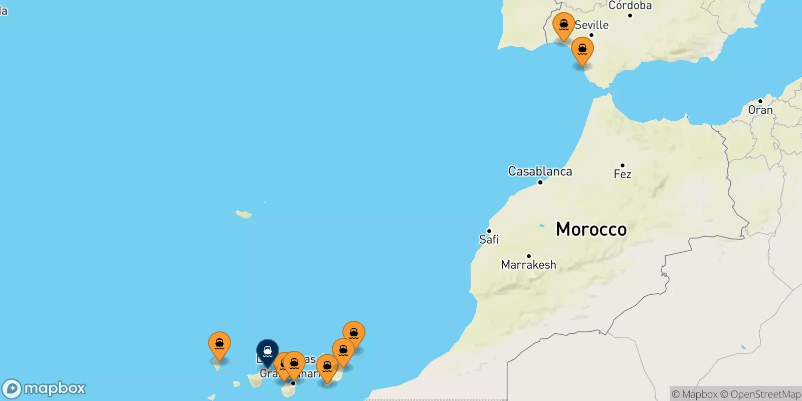 Ferries from Spain to Santa Cruz De Tenerife