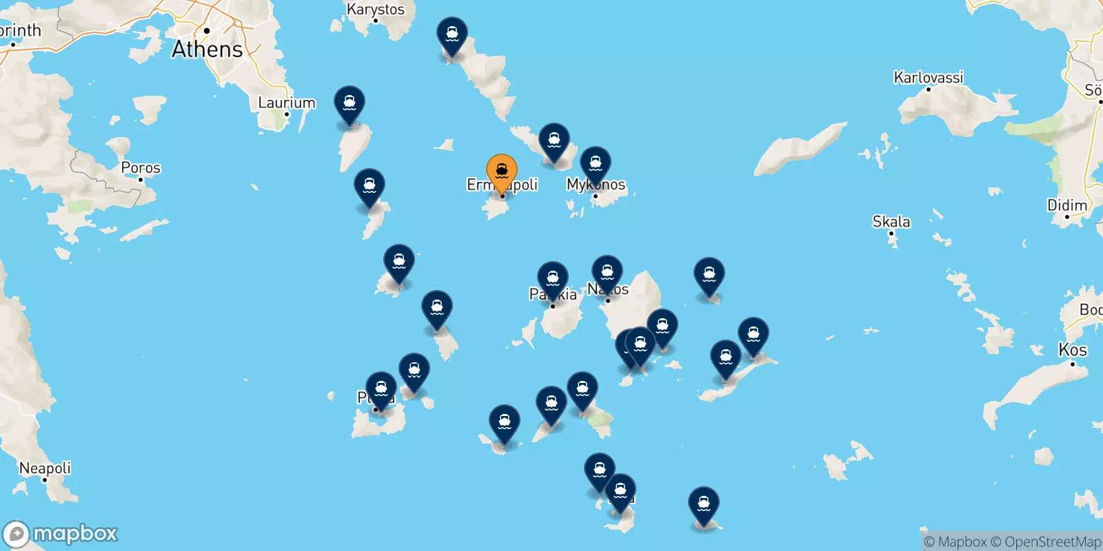 Ferries from Syros to the Cyclades Islands