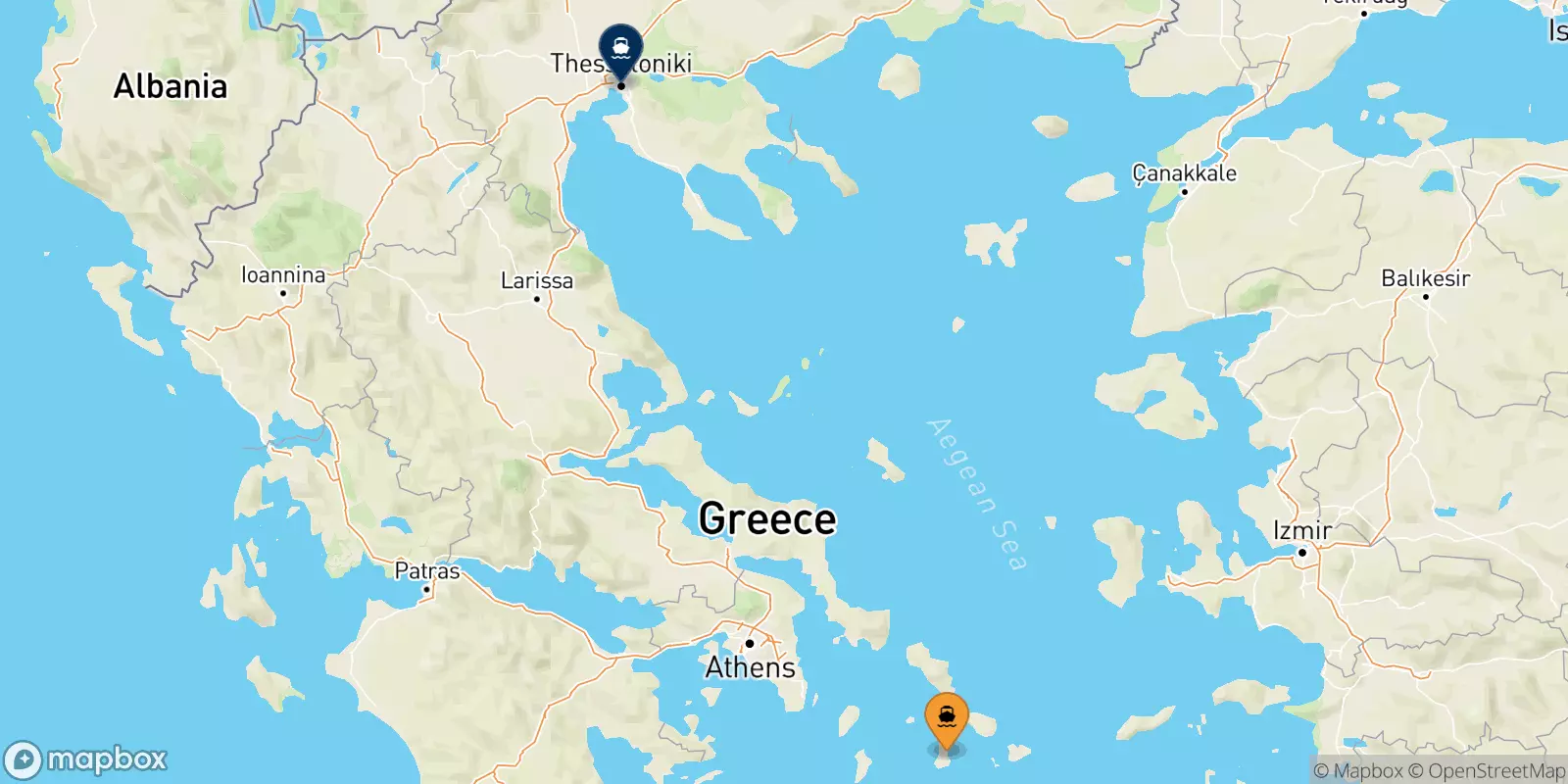 Ferries from Syros to Thessaloniki