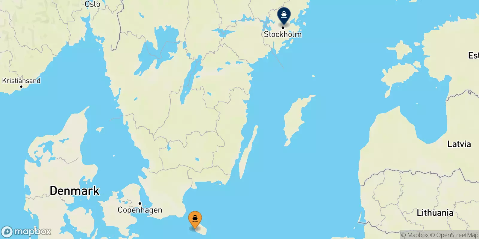 Ferries from Bornholm Island to Stockholm