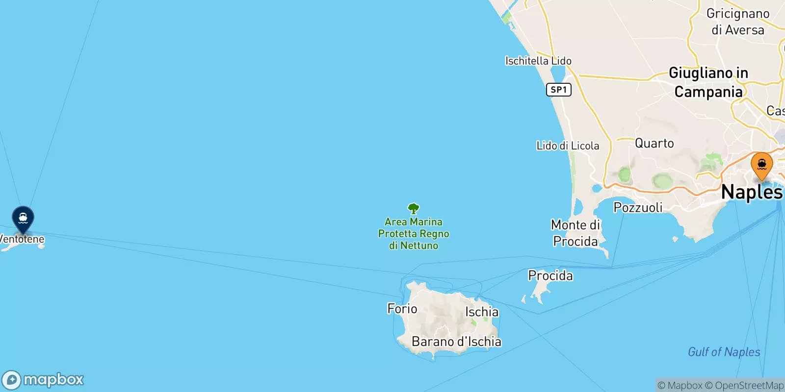 Ferries from Naples Beverello to Ventotene