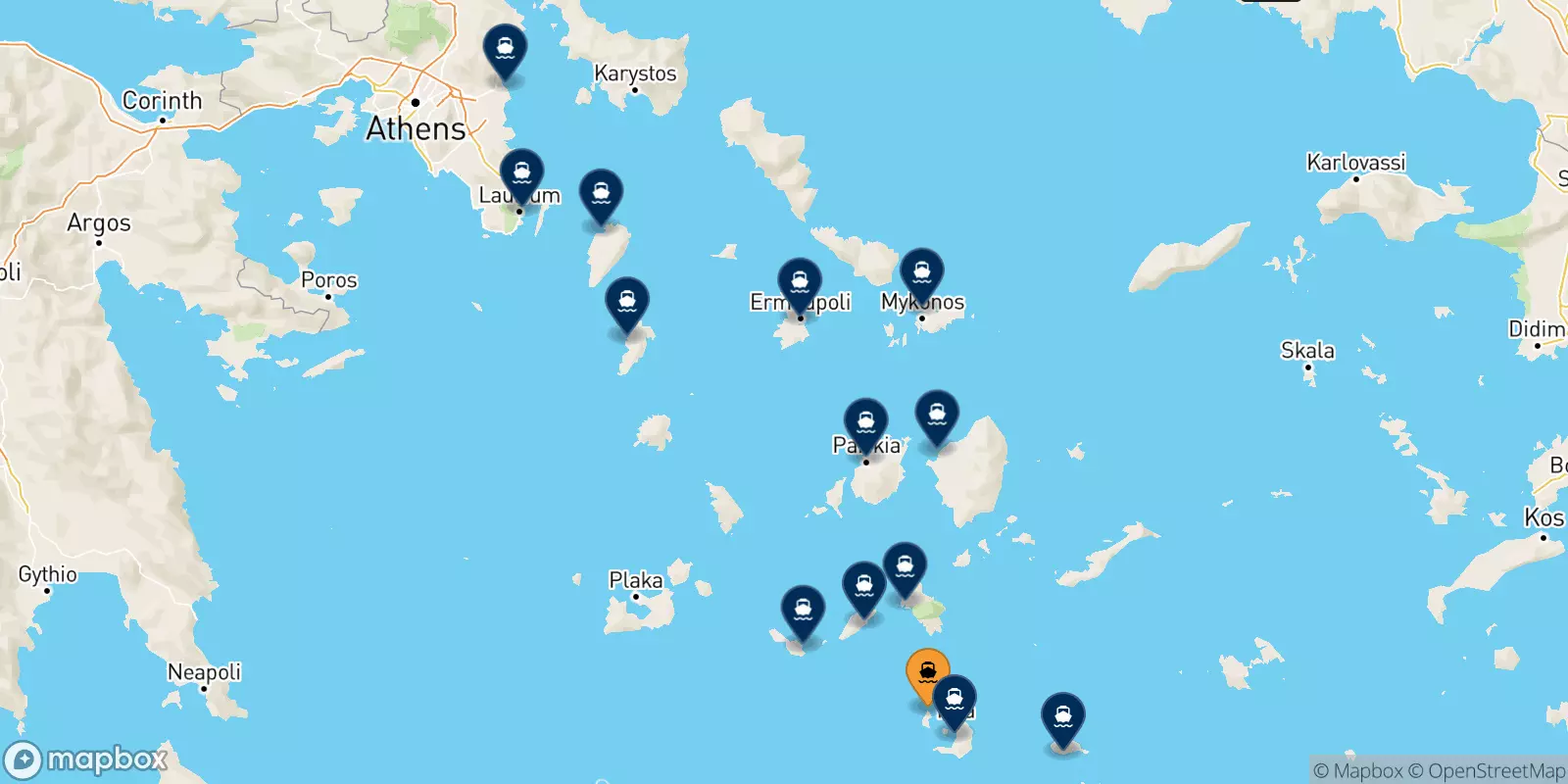 Ferries from Thirassia to Greece