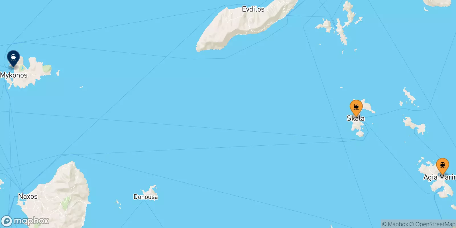 Ferries from the Dodecanese Islands to Mykonos