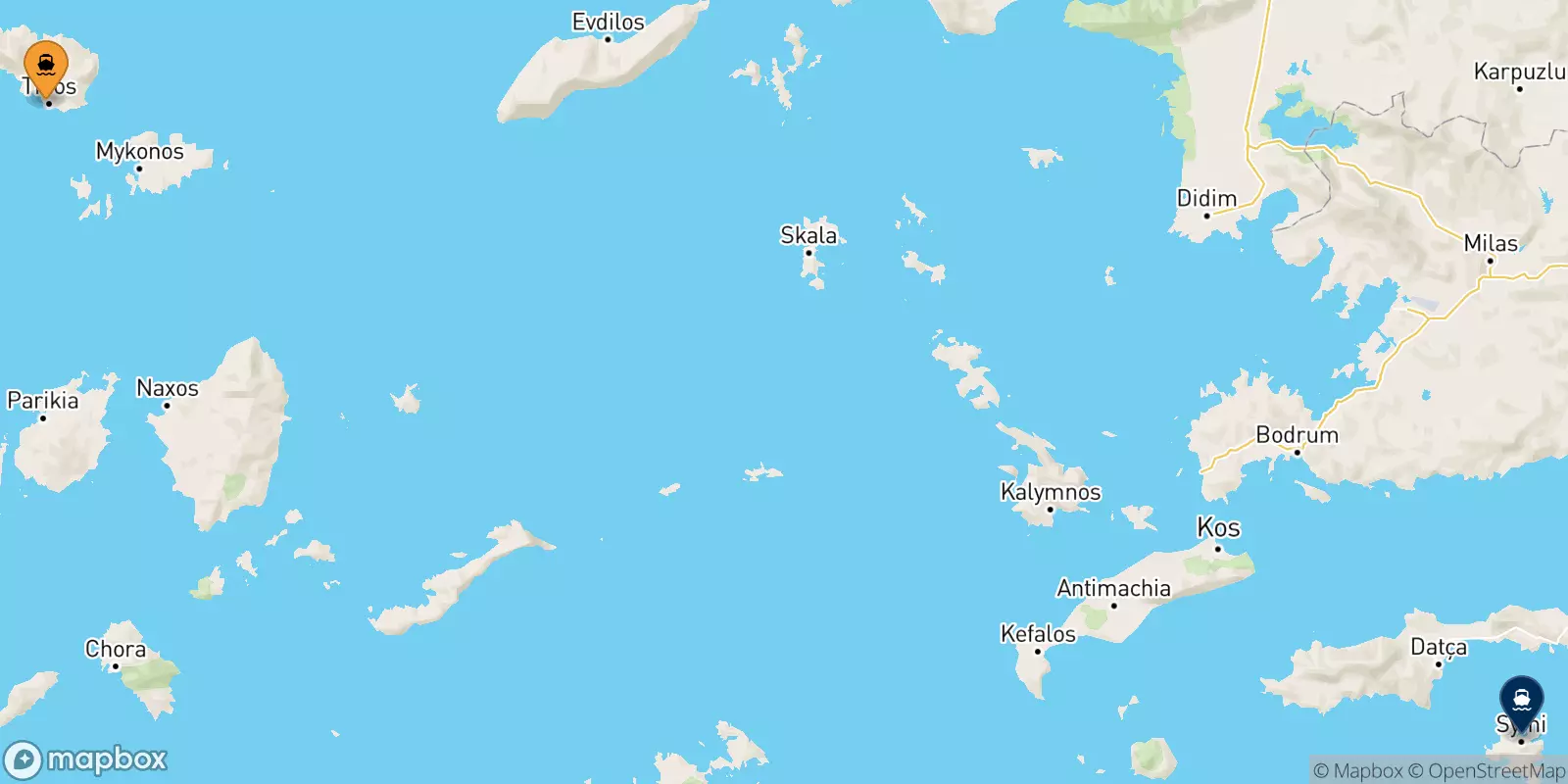 Ferries from Tinos to Symi