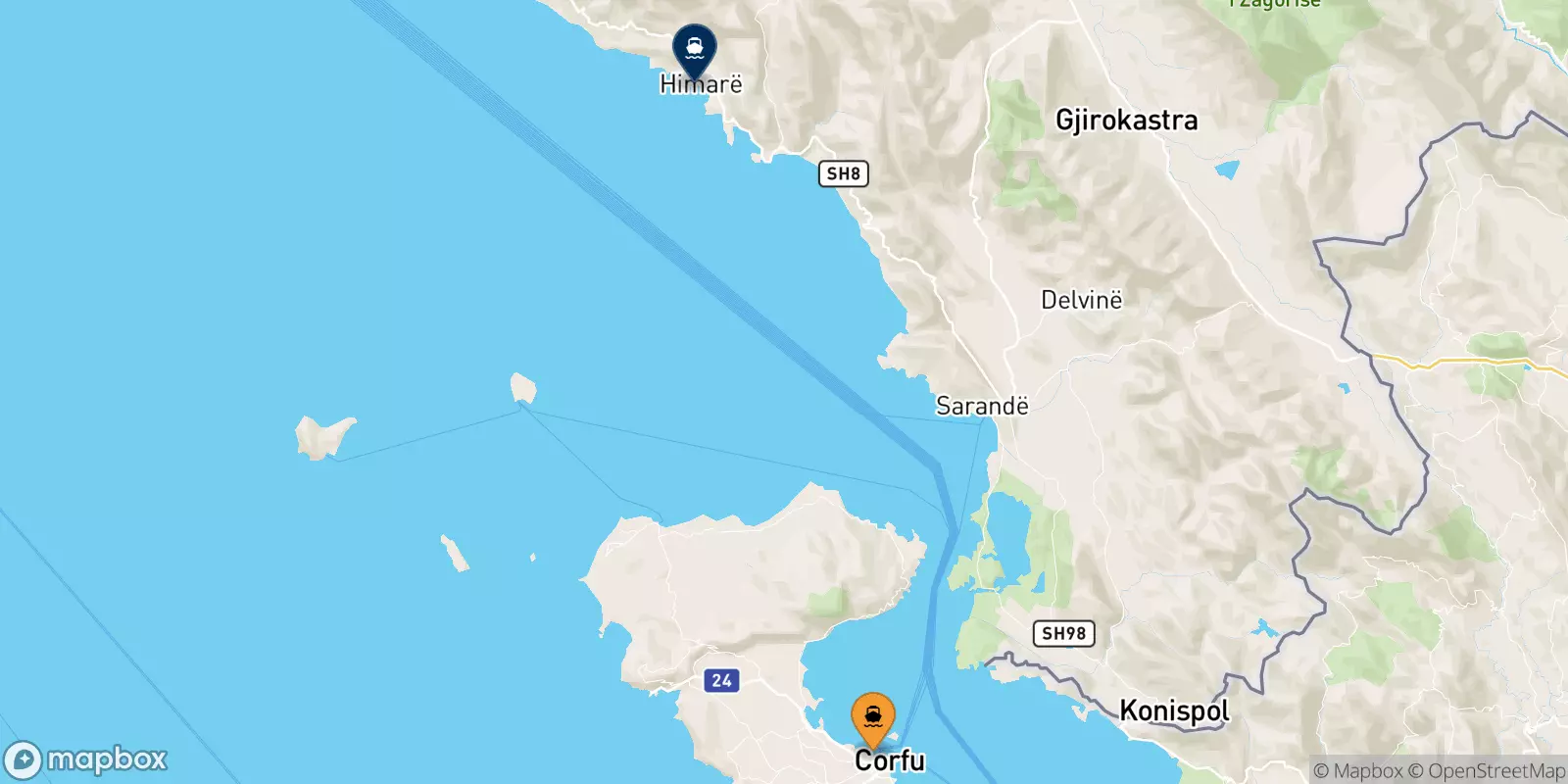 Ferries from Greece to Himare