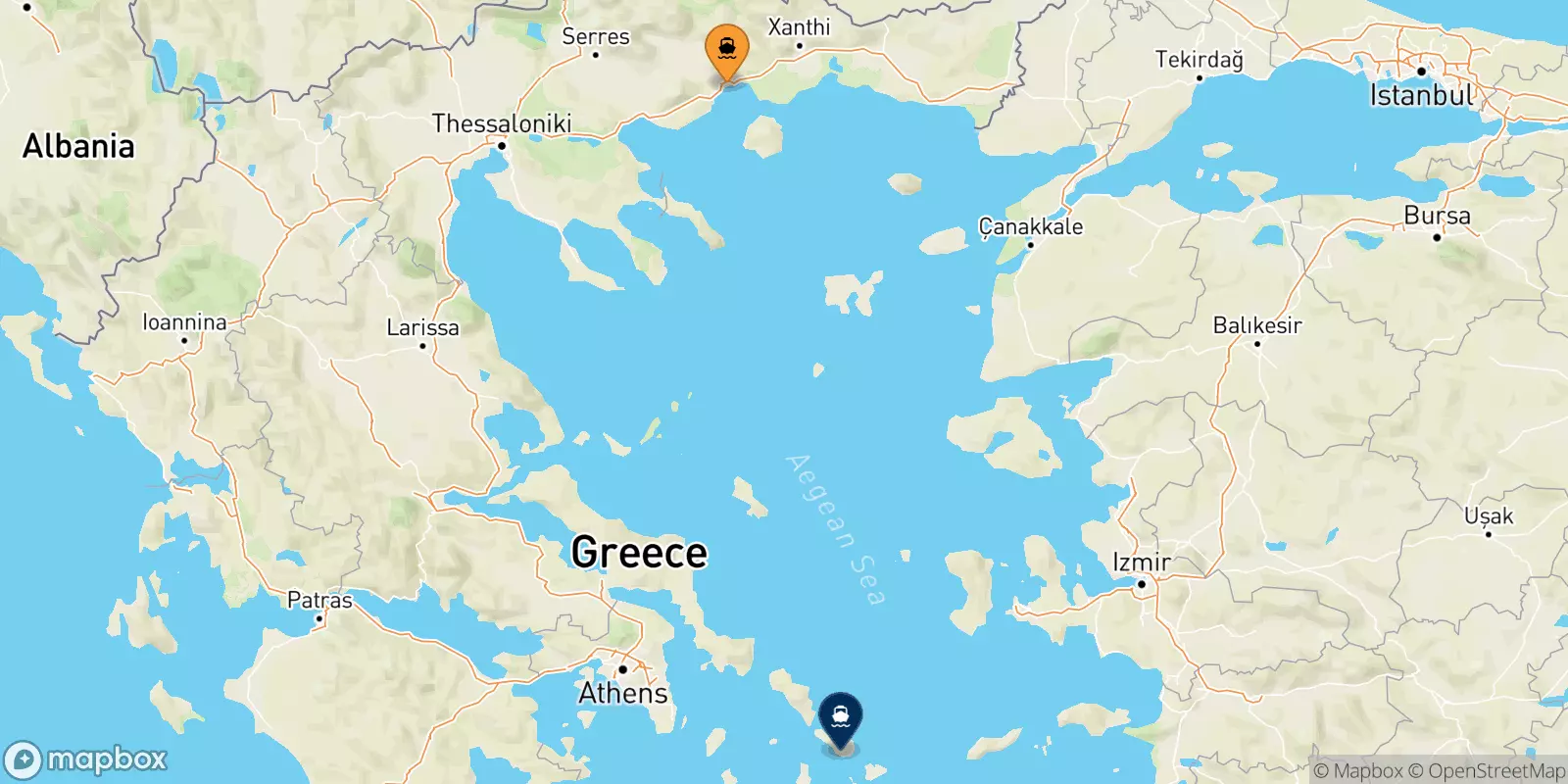 Ferries from Kavala to Tinos