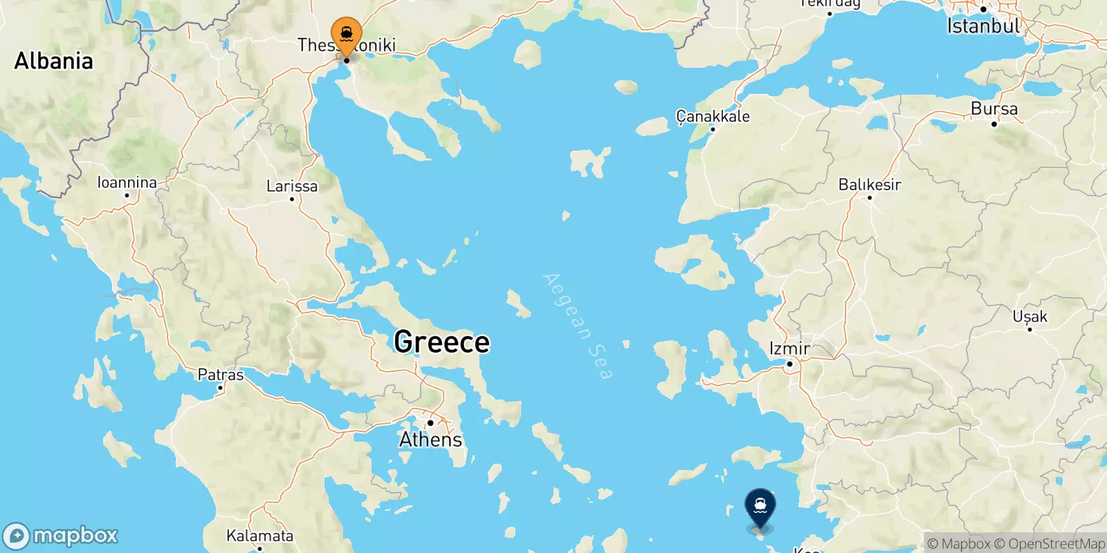 Ferries from Thessaloniki to Leros