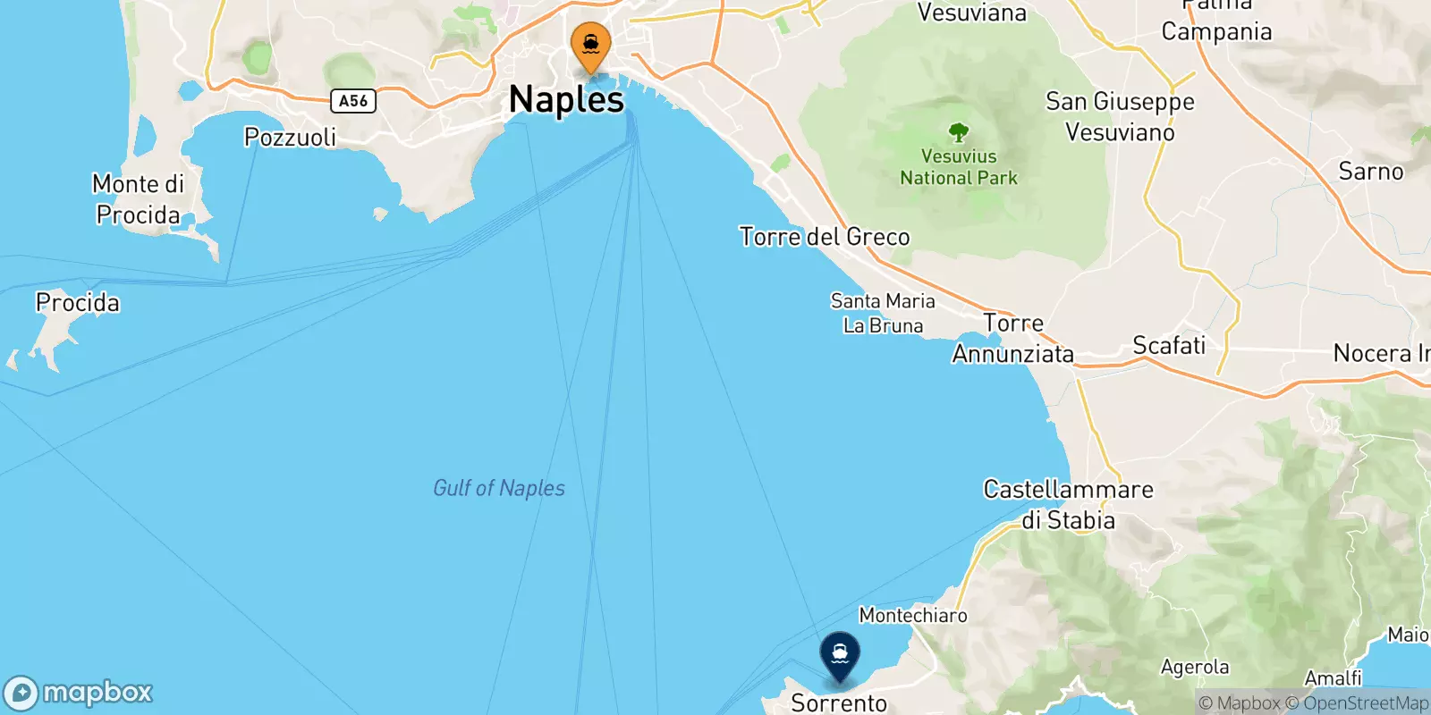 Ferries from Naples Beverello to Castellammare