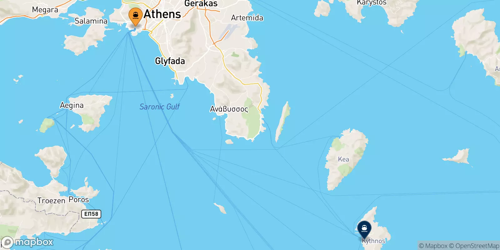 Ferries from Piraeus to Kythnos