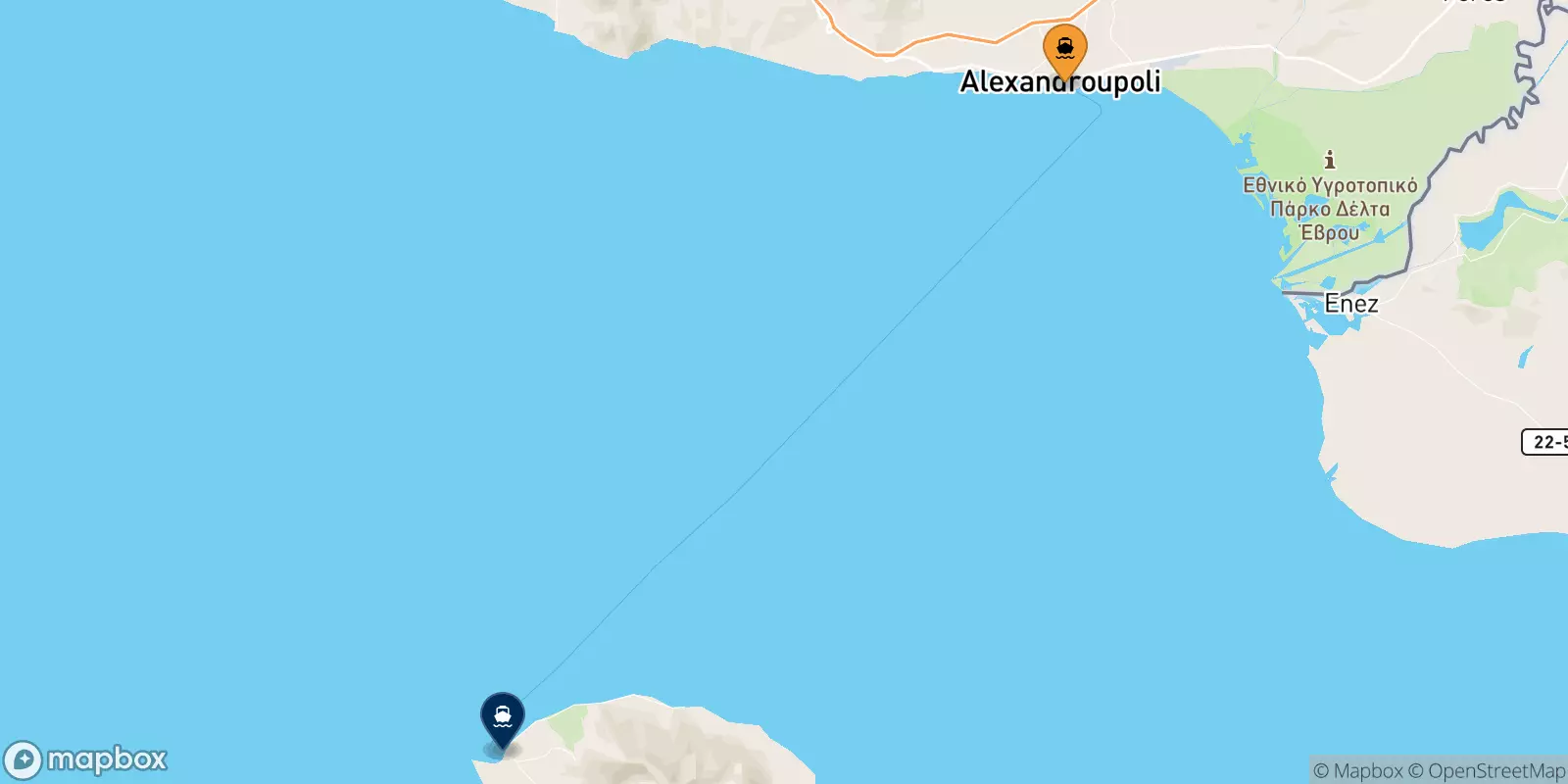 Ferries from Alexandroupoli to Samothraki