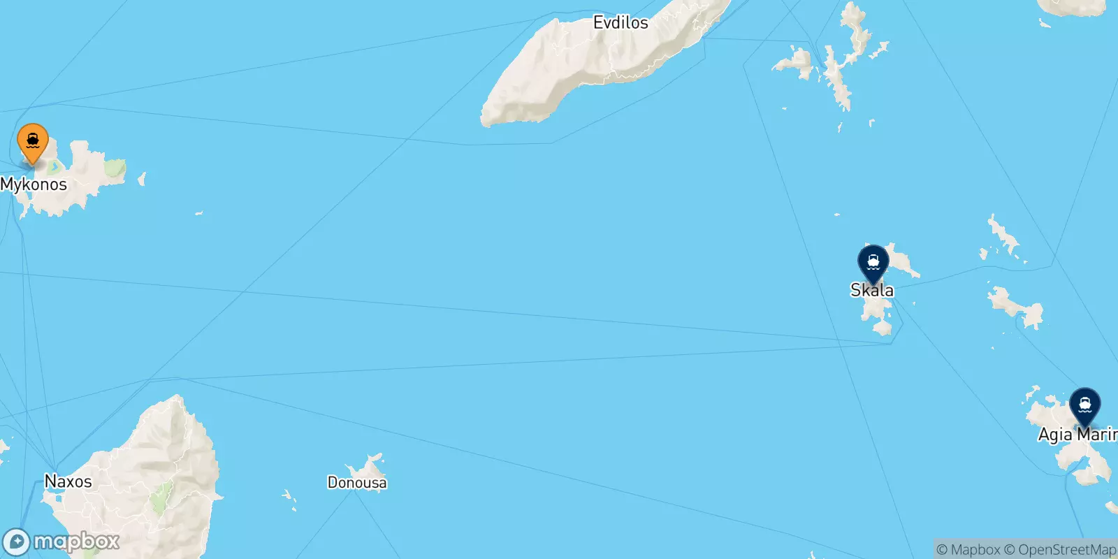 Ferries from Mykonos to the Dodecanese Islands