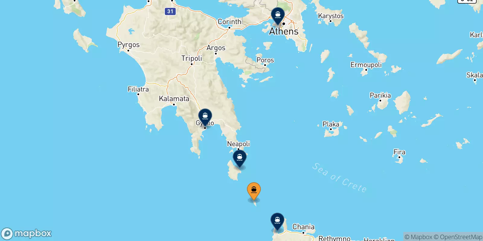 Ferries from Antikythira